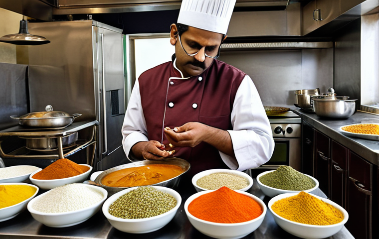 **Prompt 1: Data Sourcing - The Chef's Dilemma**
An Indian chef, with a thoughtful expression, stands in a bustling, traditional Indian kitchen. Around them are various raw ingredients – some are neatly packaged (representing open-source datasets), while others are rough and clearly fresh from the market (representing web-scraped data), and a few are growing in small pots (representing self-collected data). The chef is contemplating which ingredients to use to prepare a complex dish, symbolizing the critical decision of choosing the right data sources for a deep learning project. The scene should feel authentic to an Indian culinary setting.