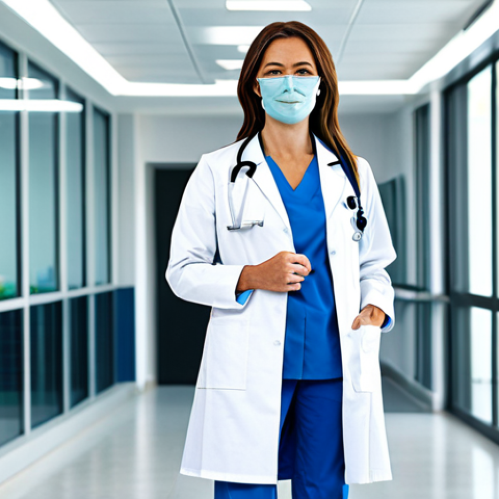 **

"A professional female doctor in a fully clothed, modest white lab coat, standing in a bright and clean hospital environment, appropriate attire, safe for work, perfect anatomy, natural proportions, professional medical photography, high quality, family-friendly."

**