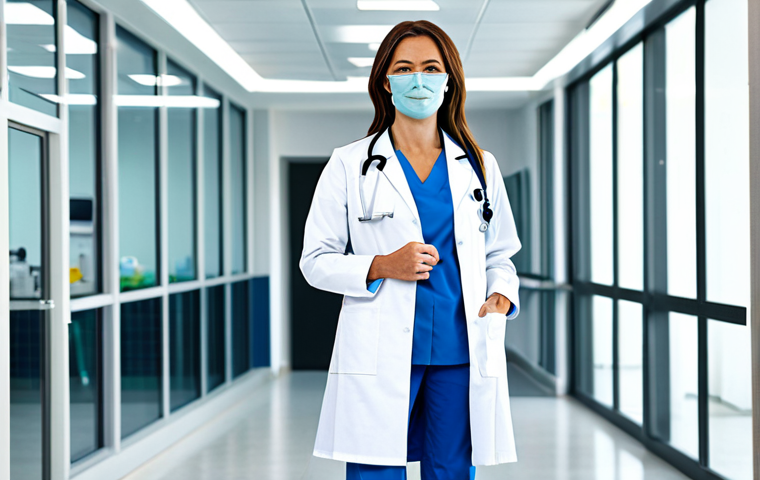 **
"A professional female doctor in a fully clothed, modest white lab coat, standing in a bright and clean hospital environment, appropriate attire, safe for work, perfect anatomy, natural proportions, professional medical photography, high quality, family-friendly."
**