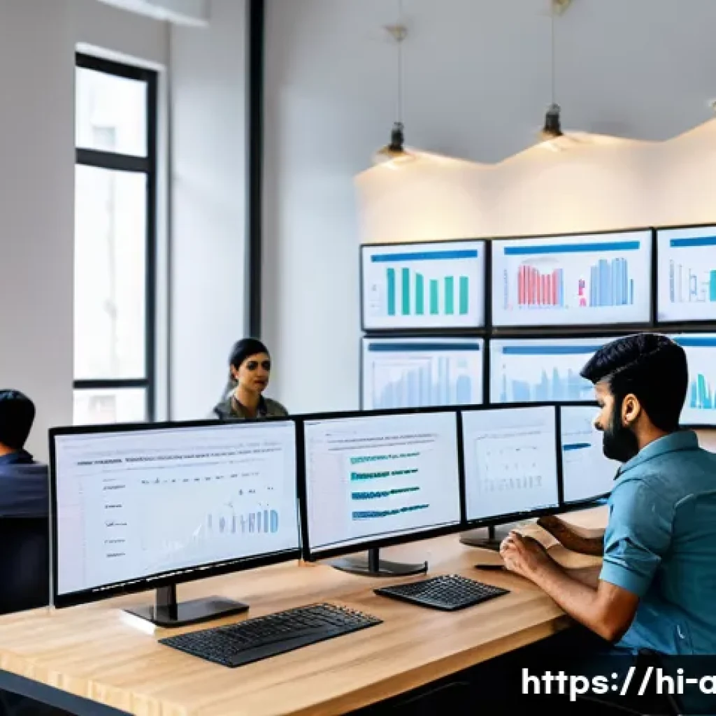 AI 기술을 이용한 스타트업 사례 - A modern Indian startup office scene in a bright, airy workspace filled with young professionals of ...