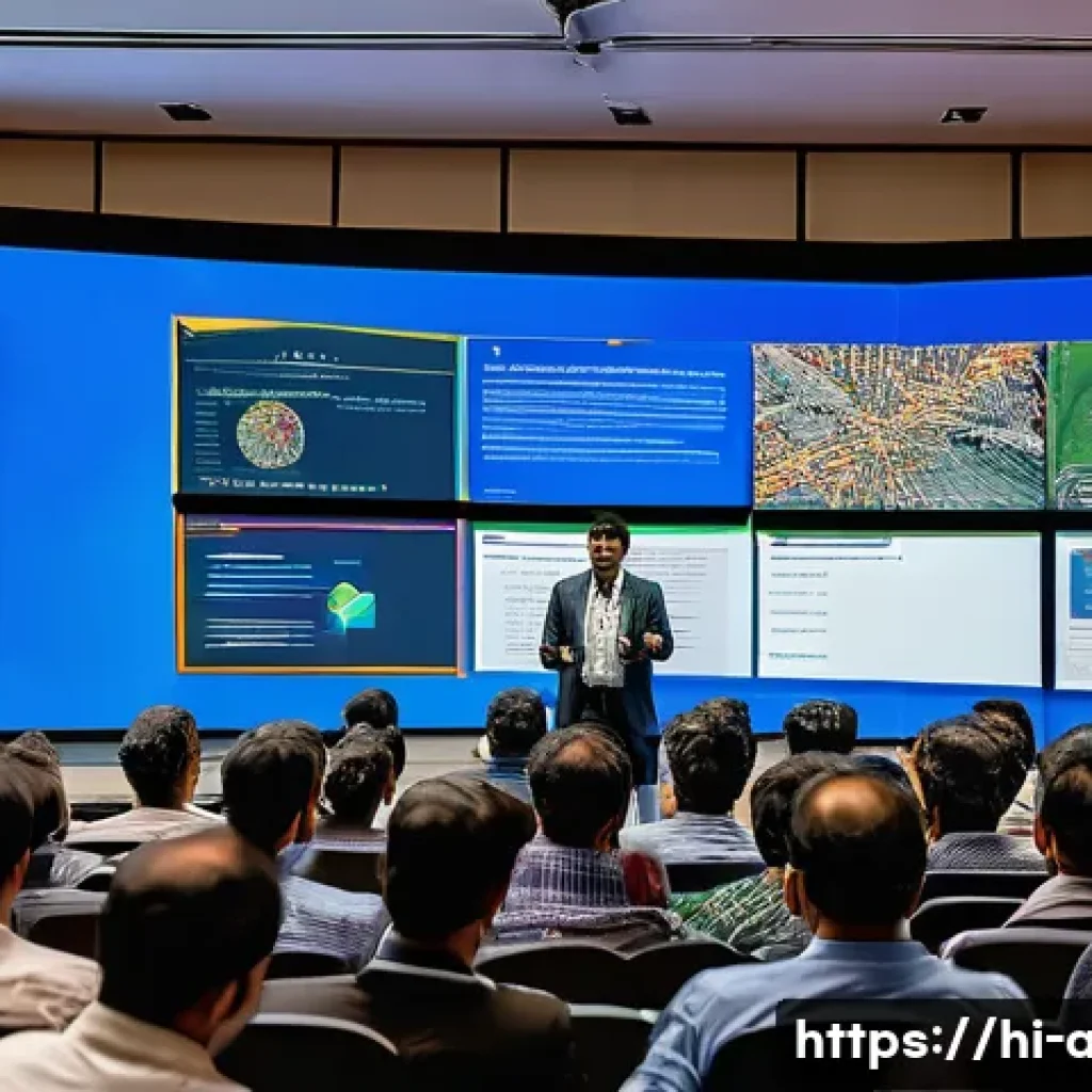 머신러닝 연구와 학술 협력 사례 - A vibrant academic conference scene featuring diverse researchers from India, Europe, and the USA sh...