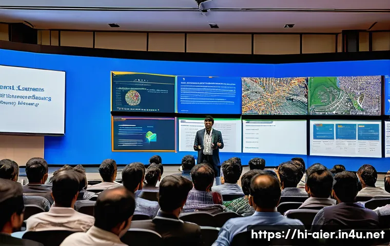 머신러닝 연구와 학술 협력 사례 - A vibrant academic conference scene featuring diverse researchers from India, Europe, and the USA sh...