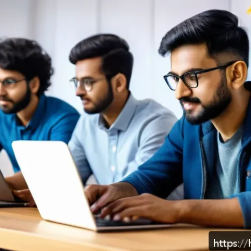 Home 17 AI 학습용 무료 리소스 추천 - A vibrant online learning environment showcasing a diverse group of Indian students engaging with AI...